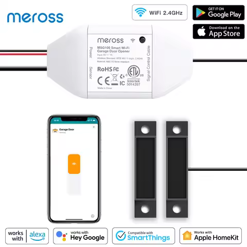 Meross HomeKit Smart WiFi Garage Door Opener WiFi Sensors Controller Remote Control Support Alexa Go