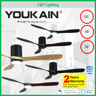 [New Launch Promo] Youkain by Acorn 46" / 52" Smart 3 Blades DC Ceiling Fan Dimmable LED YJ-668H