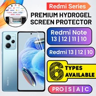 Hydrogel Screen Protector Redmi Note 13 12 12s 12C 11 11s 10 10s 10C 9 9s Pro 5G | Clear Matte Anti Bluelight Privacy