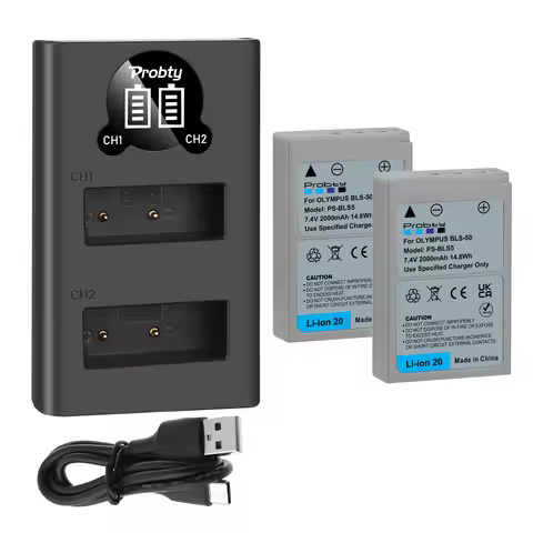 2000mAh For Olympus BLS-5 BLS-50 PS-BLS5 & E-420 E-450 E-600 E-620 Pen E-P1 E-P2 E-P3 E-PL1 E-PL3 E-