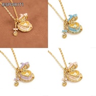 IESPOIR1T1 Teaspoon Pendant Necklace, Cartoon with Opening and Closing Lid Cup Necklace, Fashion Exq