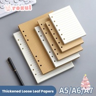 ROXUL 80Sheets Notebook Refill Paper, A5/A6/A7 Horizontal Line/Blank Loose Leaf Paper, Durable Kraft