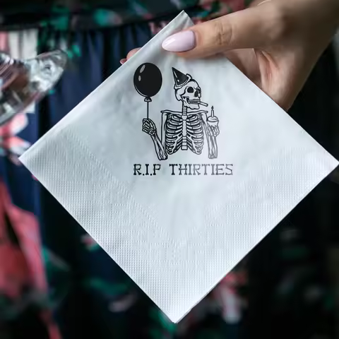 20pcs Funny RIP Thirties Cocktail Napkins Death To My 30s Dirty 40 Birthday Party Home Table Accesso