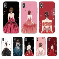 iPhone X 6 6s 6Plus 6s Plus 7 7Plus 8 8Plus 5 5s SE Soft TPU Silicone Phone Case Cover Girl Back View