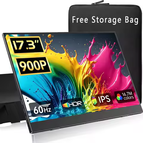 AHXJKA 17.3 Inch Portable Monitors 1600*900P HD 72%sRGB IPS With Type-C Mini HDMI For Laptop Phone P