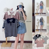 7days Clothing-Striped Polo Shirt