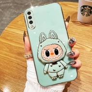 VRQR Labubu Casing for Samsung Galaxy A50 A50S A30S A70 A70S Rotating Bracket with Mirror Soft Shell
