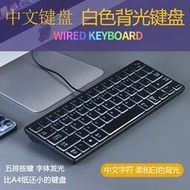 【促銷】巧克力小鍵盤中文背光鍵盤辦公家用筆記本外接迷你字鍵發光小鍵盤