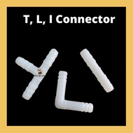 T / L / I Connector 8mm Size Tube Connector Penyambung Paip Tiub Arnab Rabbit