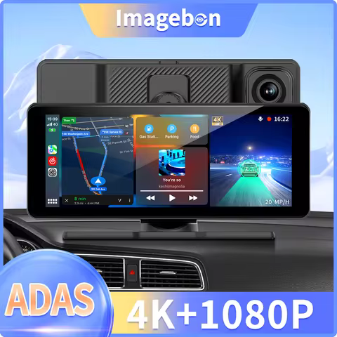 Imagebon 6.86" HT686 Pro 4K ADAS Dashcam Wireless CarPlay & Android Auto 5s Power On Car DVR Bluetoo
