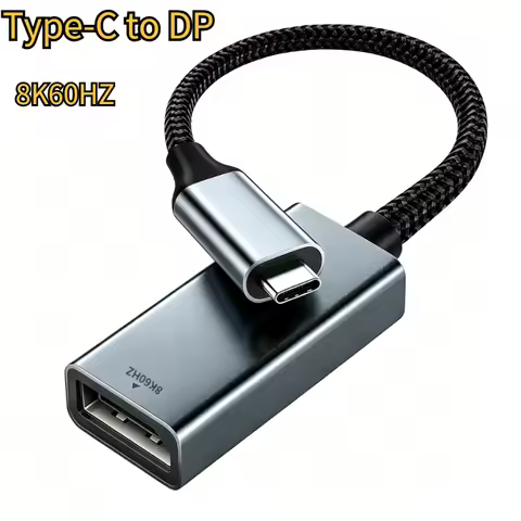 USB 3.1 to DP Cable Type C To Displayport 8K@60Hz DP 1.4 Braid Cable 4K 144Hz HDR USB C Display Port