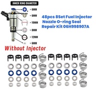 48pcs/8Set  Injector O-Ring Seal Repair Kit 06H998907A for  A3 A4 A5 A6 Q5  Golf  CC 1.8 2.0T 06J998