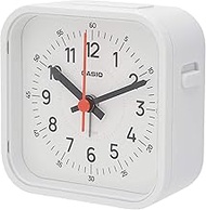 CASIO TQ-169-7JF Alarm Clock, White Analog Travel Clock with LED Lights