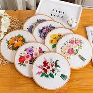 Embroidery kit set beginner embroidery kit of flowers and leaves with instruction manual - Decorativ