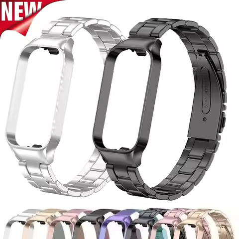 Strap For Xiaomi Mi Band 8 Active Bracelet for Xiaomi Smart Band 8 Active Stainless Steel Metal Watc