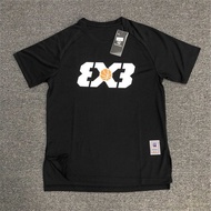 American Basketball Training Suit 3V3 Short-sleeved Mens Sports Fitness T-shirt Breathable Sweat-wic