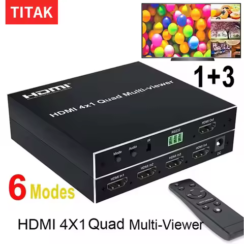 HDMI Multi-viewer 4x1 HDMI Quad screen MultiViewer Seamless Switcher 4 in 1 Out 1080P 60Hz 4 Channel
