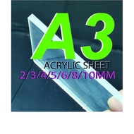A3 CLEAR ACRYLIC SHEET / A2 TRANSPARENT SHEET /PLASTIK A2