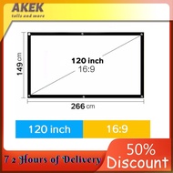 Projector Screen 60/100/120 inch 16:9 HD Foldable Portable Projection Movies Screen for Home