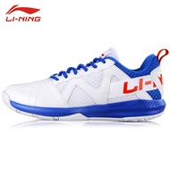 李宁（LI-NING）【经典蓝帆1.0】羽毛球鞋男女同款耐磨羽毛球训练运动鞋AYTQ023-1白蓝42/9