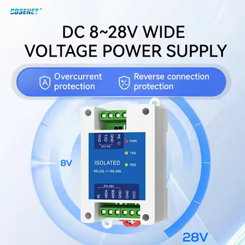 RS232 to RS485 Converter CDSENET E810-Z01 Industrial Grade DC 8-28V Power Signal Isolation Lightning