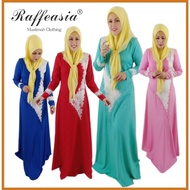 Raffeasia Jubah Dress Modern Design Meterial Kain Moscrepe Mix Songket Dengan Lace Dan Batu Tabur