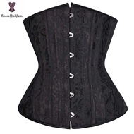 Underbust thép xoắn ốc boned Corset Jacquard RAL áo nịt ngực phụ nữ cỡ lỡn ET rắn Trắng Đen busk giả