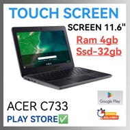(Touch Screen) Acer Chromebook C732 || Intel Celeron N3350 || RAM 4GB SSD 32GB || Play Store Ready