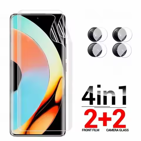 4in1 Hydrogel Film For Realme 13 12 11 Pro Camera Soft Protective Films For Realme 12 11 10 Pro Plus