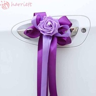 HARRIETT Car Decoration Bride Rearview Mirror Artificial Flower Ribbon Wedding