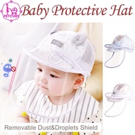 0-3 Years Newborn Baby Kids Protective Hat with Face Shield Summer Baby Hat Detachable Removable Fac