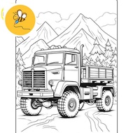 Truck Coloring Pages (Anime Chibi style) - Set of 10 A4 A5 Coloring Pages - COLORING PAGES