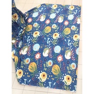 ✳Kain Cotton Cadar Corak Bunga Warna Biru Bidang 92  Japanese Flower 100 Cotton Twill Bedding Fabric