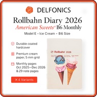 Delfonics Rollbahn Diary 2026 B6 Monthly Planner - American Sweets Vintage Dessert Covers (Ice Cream