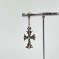 【二手】鉻心 (CHROME HEARTS) Tiny CH CROSS Tiny CH 十字架耳環 SV925 純銀 5.36克