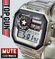 CASIO Top Gun AE-1200 MOD custom made watch  全新  原裝 MUTE CUSTOMIZE