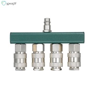 1 Piece Air Compressor Splitter  4-Way Straight Air Manifold Air Hose Fittings with 4 Couplers &amp; 1/4Inch NPT Plug 1/4Inch NPT Air Fitting Coupler