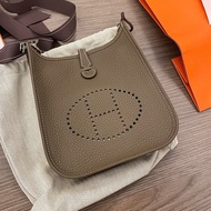 Hermes mini Evelyne 大象灰 金釦