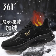 361 Fleece Lining Men's Shoes 2025 Winter New Style Thickened Sports Shoes Men Warm Cotton Shoes Lea