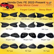 Honda Civic FE 2022-Present RS Mugen M4 Side Mirror Cover Carbon Trim For Civic FE Car Accessories