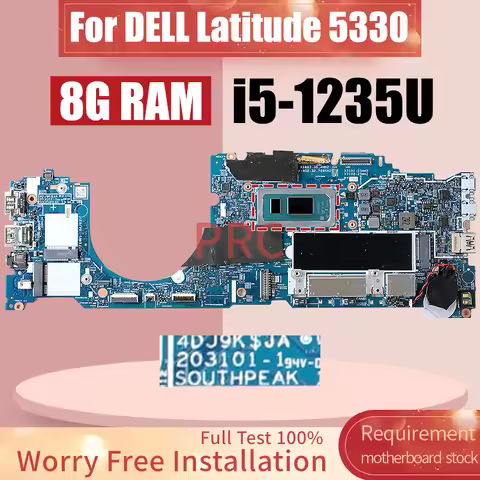 203101-1 For DELL Latitude 5330 Laptop Motherboard CN-0K45JY 00XRTM SRLFQ i5-1235U 8G RAM Notebook M