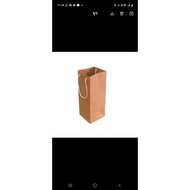 Paper bag 10x10x30 (LxWxH) Paper bag plain brown DRINK BOTTLE