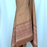 Silk Sarong 6-Shuttle Natural Color Hole Pattern Brown Select Size Code 4L1-ST-18