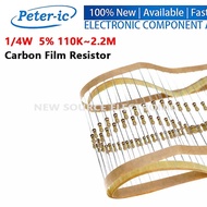 (100pcs) 1/2W Carbon Film Resistor 110K~2.2M 5% 220K 470K 120K 330K 2.2M 510K 680K 150K 200K 1M Ohm 