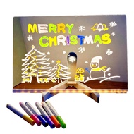 Acrylic LED Luminous Draw Board Toy for Kids Anti Scratch Adjustable Erasable Letter Message Note Bo