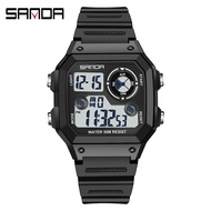 SANDA Digital Display Waterproof LED Men Watch 418