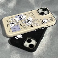 Cute Niche Angel Lamb Pattern Phone Casing Compatible for IPhone 15 13 14 12 11 X XR Xs Max 14pro Se2020 7/8 Plus Silicone Shockproof Square Border Frame Case