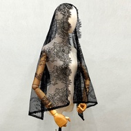 White Bridal Lace Vintage Scarf Mantilla Veil Muslim Veil Style 14525.10.9