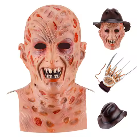 Freddy Krueger Decoration Halloween Horror Mask Latex Adult Party Costume Hat Halloween Mask Scary C