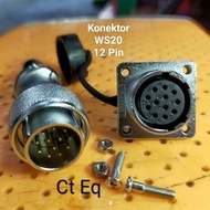 Connector WS20 12 Pin Plug n Socket Cable Panel Mount Connector 12 pin